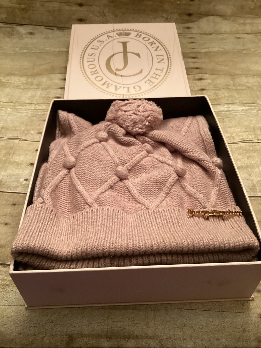 Juicy Couture Pink Knit Hat & Scarf Set 🎀